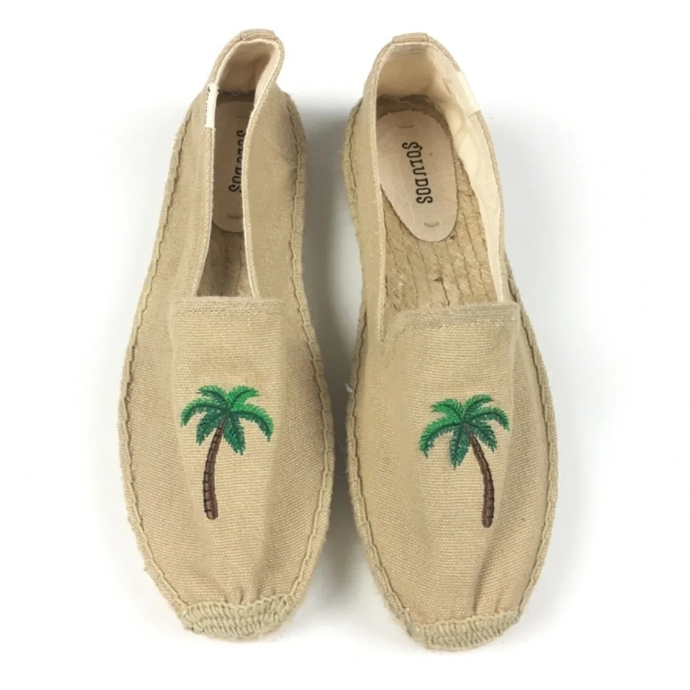 Soludos‎ Palm Tree Espadrilles Smoking Slipper Canvas Shoes Women’s Sz 10 NEW